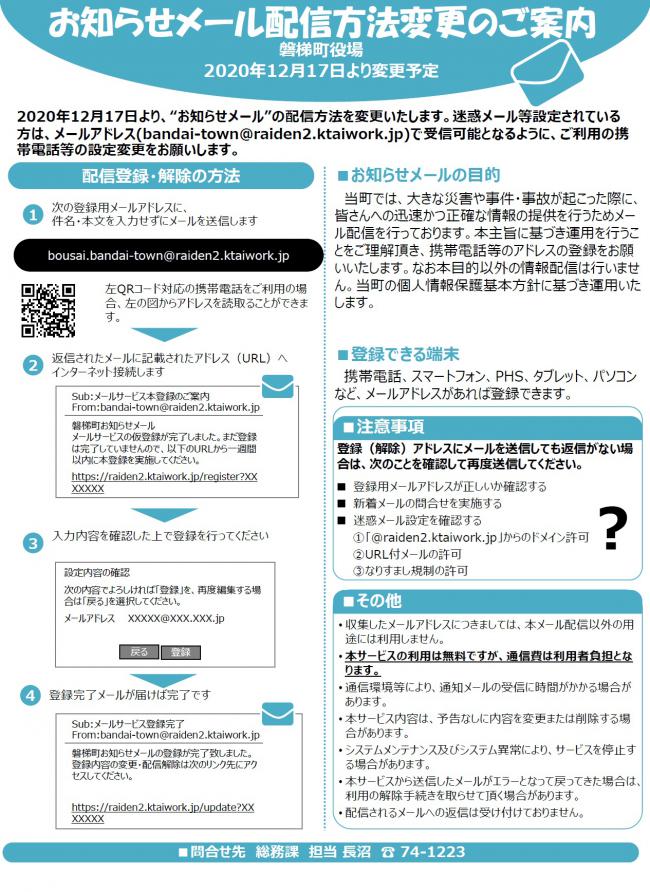 お知らせメール配信方法のご案内
