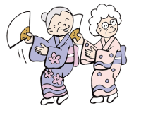 舞いを踊る人たちのイラスト