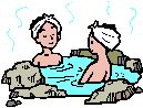 入浴しているイラスト