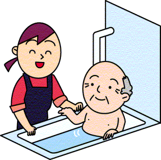 お風呂に入る人のイラスト