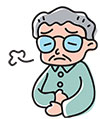 ため息をつくおじいさんのイラスト