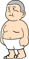 肥満体型の子どものイラスト