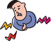 痛みに苦しむ人のイラスト