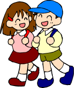 笑っている小学生のイラスト